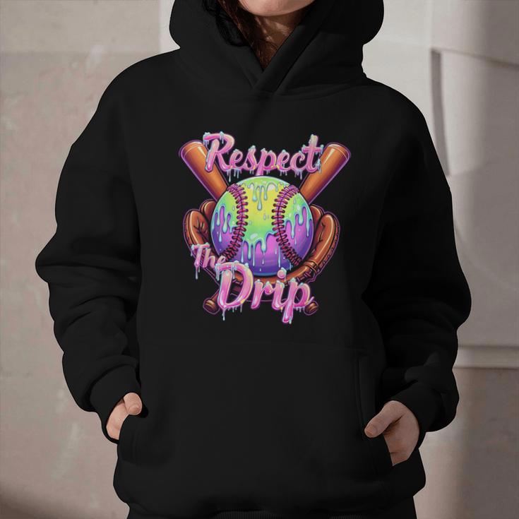 Baseball Drip Respect The Drip Purple Ice Cream Sprinkles Graphic Youth Hoodie