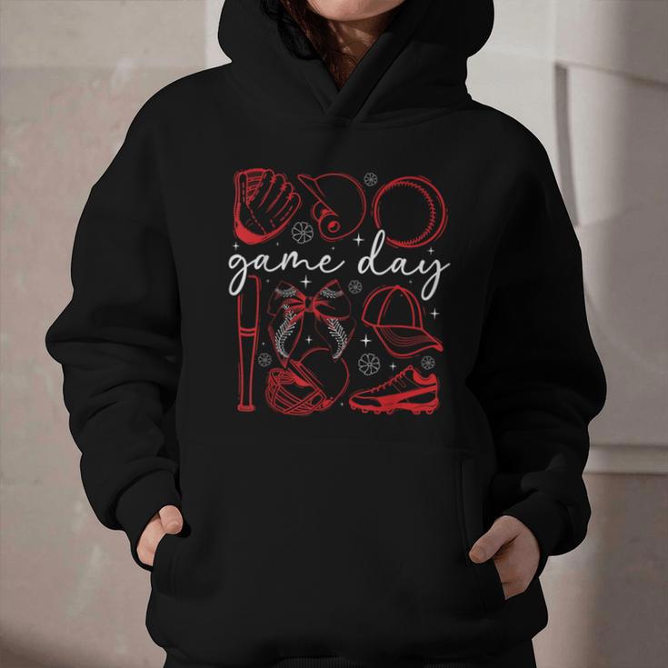 Baseball Game Day Coquette Game Day Baseball Graphic Youth Hoodie