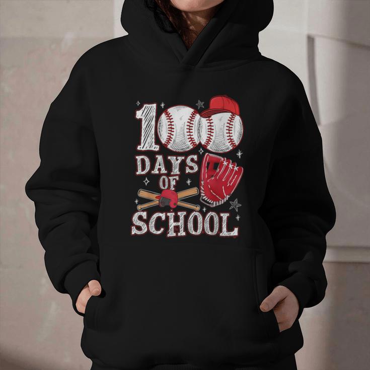 Baseball Happy 100 Days Of School Boy Girl Kid Teacher Graphic Youth Hoodie