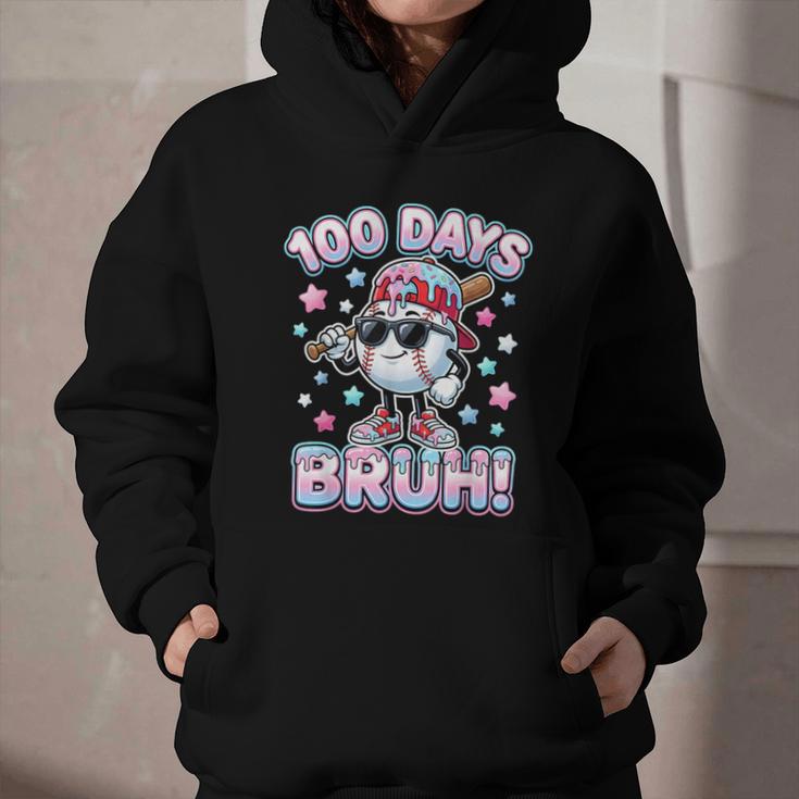 Baseball Ice Cram Drip 100 Days Of School 100th Boys Youth Graphic Youth Hoodie