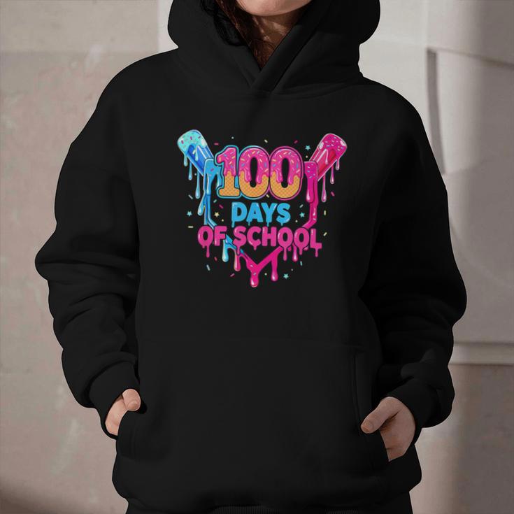 Baseball Ice Cream Drip 100 Days Of School Boys Girls 100th Graphic Youth Hoodie Baseball Ice Cream Drip 100 Days Of School Boys Girls 100th Graphic Youth Hoodie
