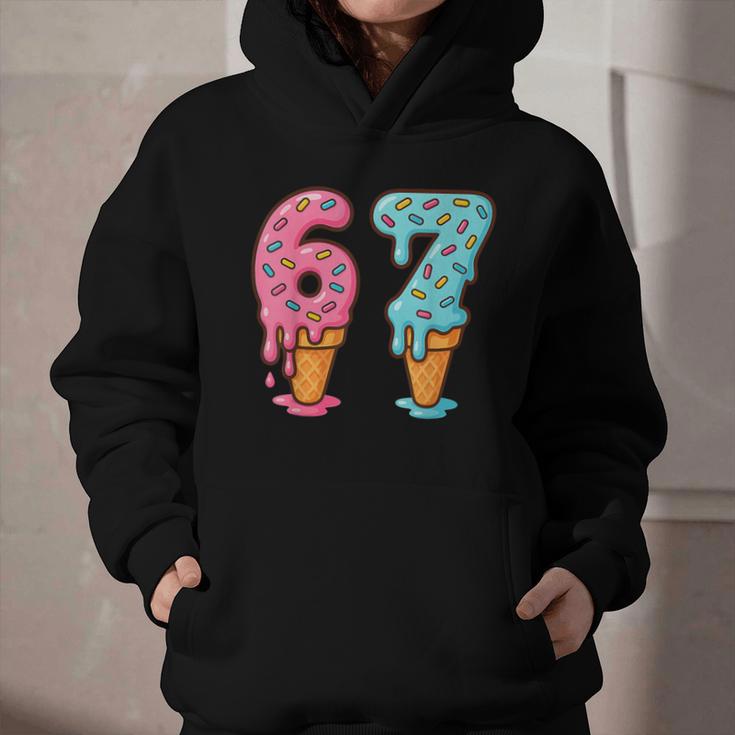 Baseball Ice Cream Drip 6 7 Kids 67 Birthday Graphic Youth Hoodie