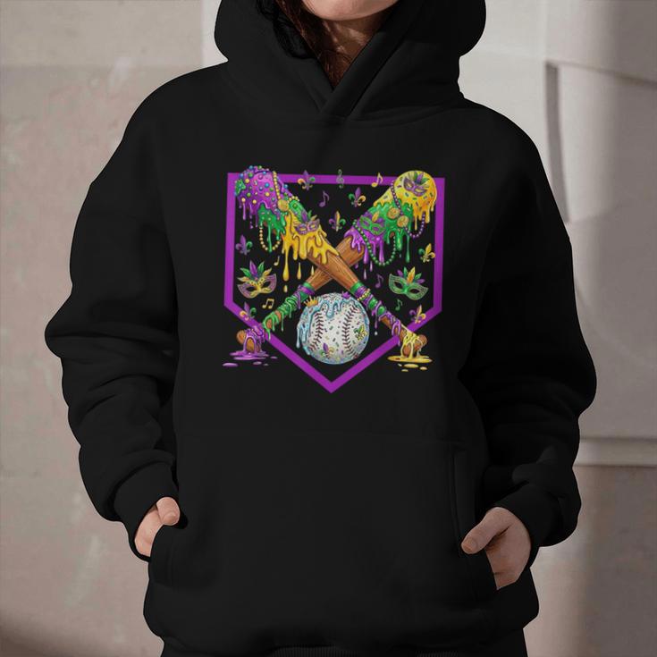 Baseball Ice Cream Drip Boys Mardi Gras Carnival Party Mask Graphic Youth Hoodie