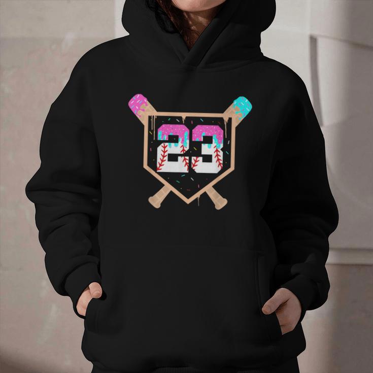 Baseball Ice Cream Drip Number 23 Player 23rd Birthday Graphic Youth Hoodie Baseball Ice Cream Drip Number 23 Player 23rd Birthday Graphic Youth Hoodie