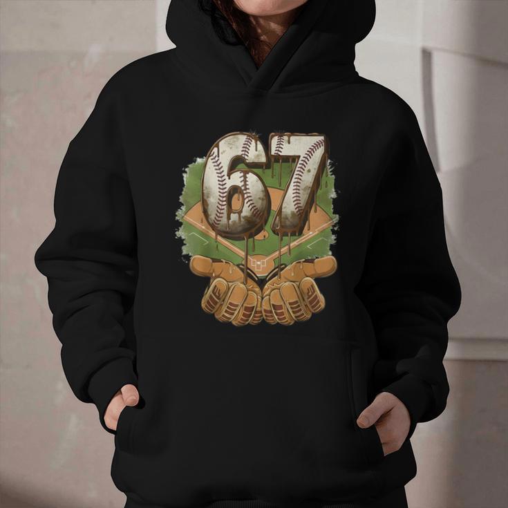Baseball Ice Cream Drip Number 67 Playground Player 67th Graphic Youth Hoodie Baseball Ice Cream Drip Number 67 Playground Player 67th Graphic Youth Hoodie