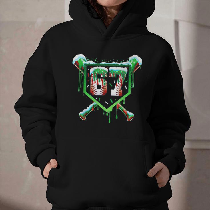 Baseball Ice Cream Drip Number 67 Six Seven Meme Christmas Graphic Youth Hoodie Baseball Ice Cream Drip Number 67 Six Seven Meme Christmas Graphic Youth Hoodie