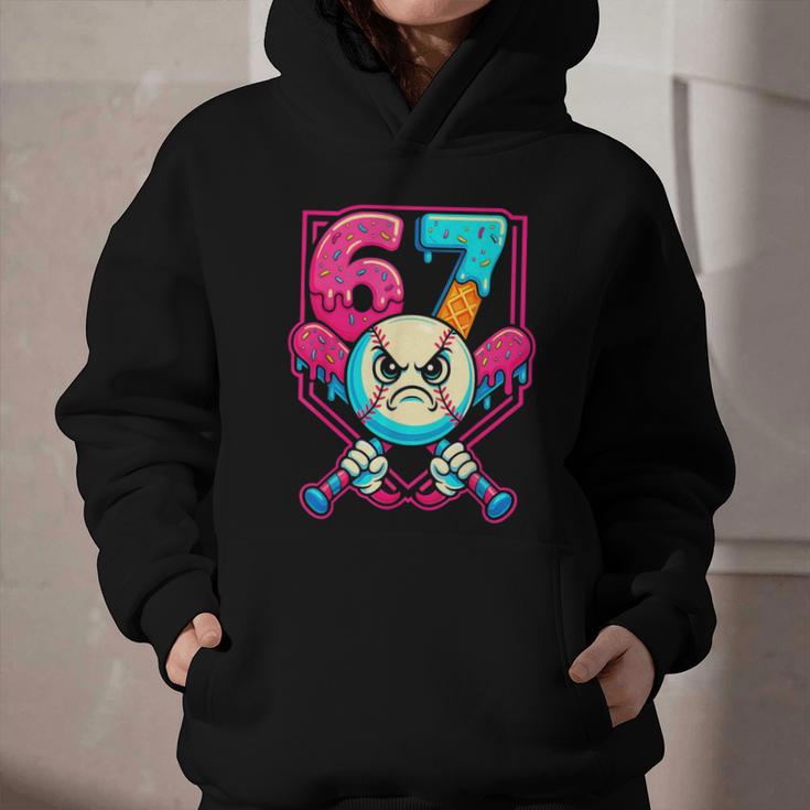 Baseball Ice Cream Drip Number 67 Six Seven Meme 67 Graphic Youth Hoodie Baseball Ice Cream Drip Number 67 Six Seven Meme 67 Graphic Youth Hoodie