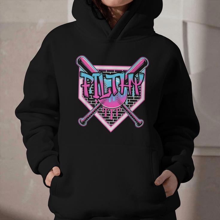 Baseball Ice Cream Drip Pitcher Filthy Graphic Youth Hoodie