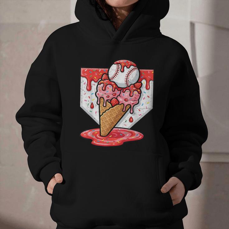 Baseball Ice Cream Drip Baseball Strawberry For Youth Red Graphic Youth Hoodie Baseball Ice Cream Drip Baseball Strawberry For Youth Red Graphic Youth Hoodie