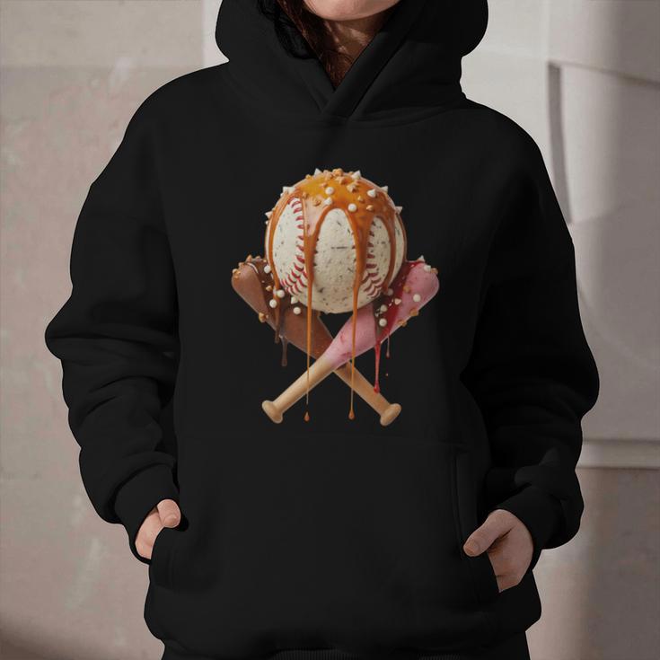Baseball Ice Cream Drip Style Melting Ice Cream Youth Teen Graphic Youth Hoodie Baseball Ice Cream Drip Style Melting Ice Cream Youth Teen Graphic Youth Hoodie