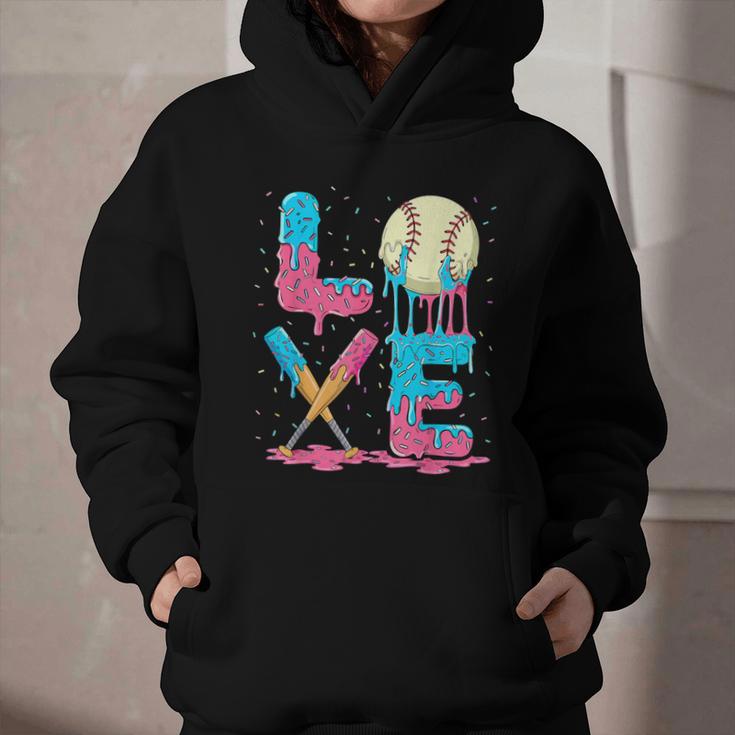 Baseball Love Drip Ice Cream Colorful Baseball Graphic Youth Hoodie