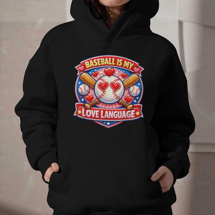 Baseball Is My Love Language Valentine Graphic Youth Hoodie
