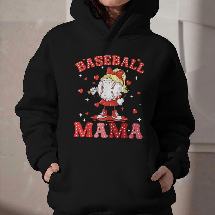 Baseball Mama Sports Mom Baseball Valentine Drip Girls Women Graphic Youth Hoodie