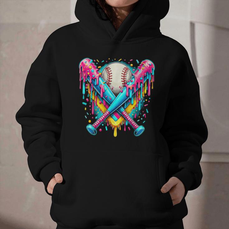 Baseball Player Ice Cream Drip Graphic Youth Hoodie Baseball Player Ice Cream Drip Graphic Youth Hoodie