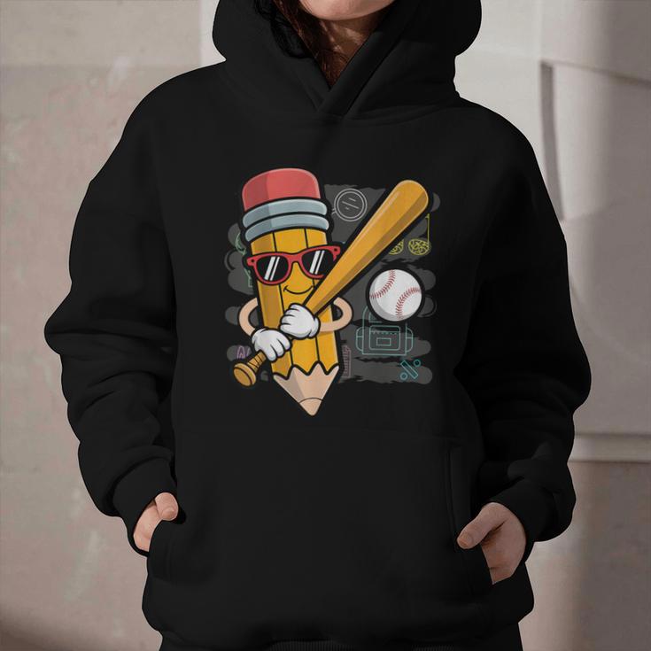 Baseball Player Pencil Back To School Cute Sport Students Graphic Youth Hoodie Baseball Player Pencil Back To School Cute Sport Students Graphic Youth Hoodie