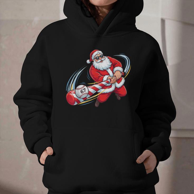Baseball Santa 67 Christmas Xmas Pajamas Boys Graphic Youth Hoodie