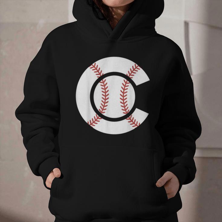 Baseball Sport Player Graphic Monogram Initial Letter C Graphic Youth Hoodie Baseball Sport Player Graphic Monogram Initial Letter C Graphic Youth Hoodie
