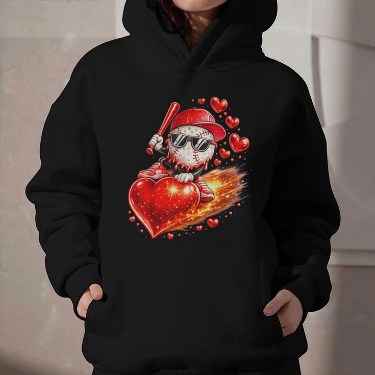 Baseball Valentine's Day Drip Ice Cream Team Graphic Youth Hoodie