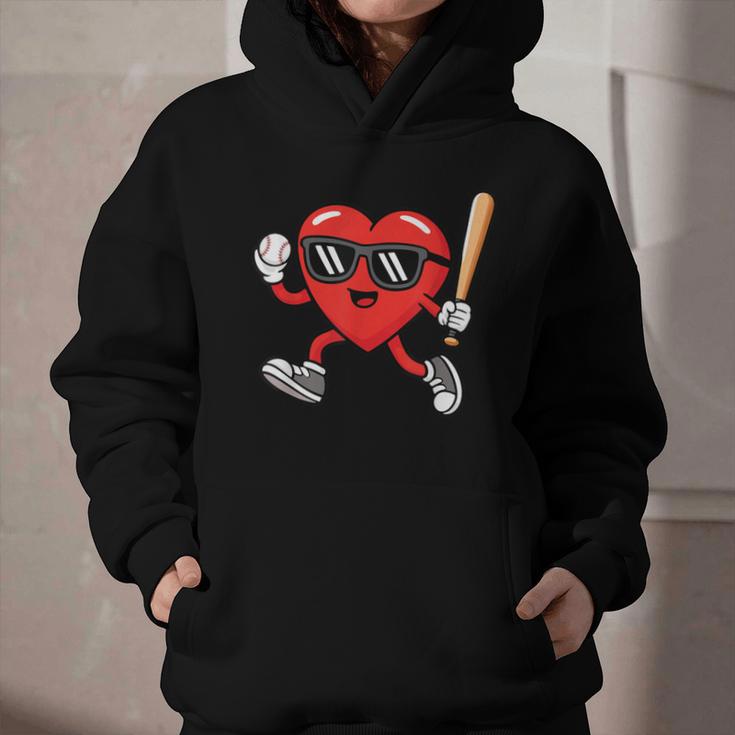 Baseball Valentines Day Heart Boys Sports Love Graphic Youth Hoodie