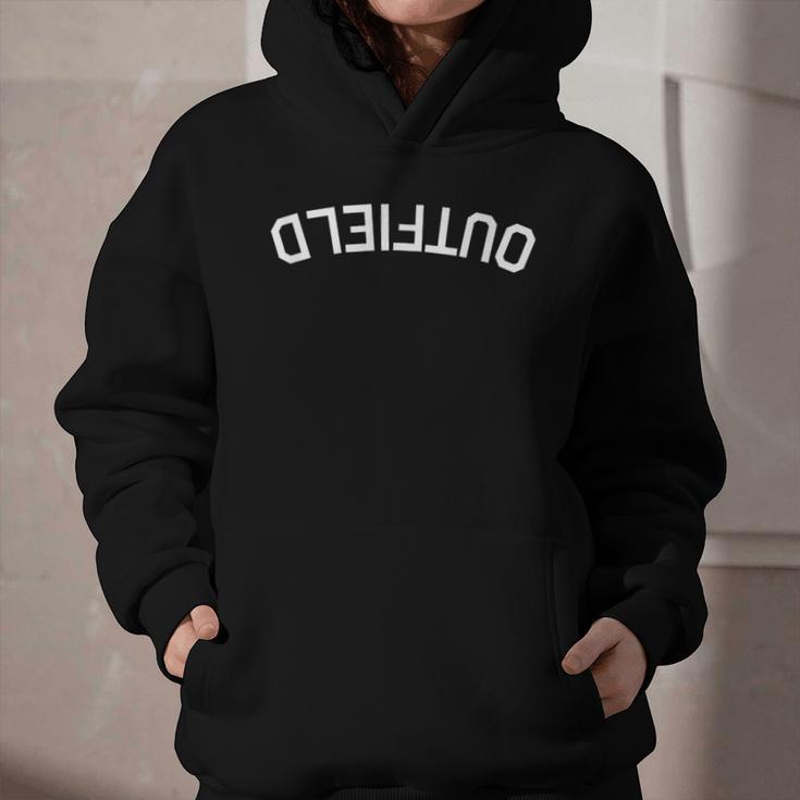BaseballSoftball Upside Down Outfield Graphic Youth Hoodie