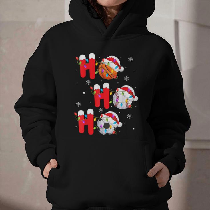 Basketball Baseball Soccer Christmas Ho Ho Ho Santa Xmas Graphic Youth Hoodie Basketball Baseball Soccer Christmas Ho Ho Ho Santa Xmas Graphic Youth Hoodie