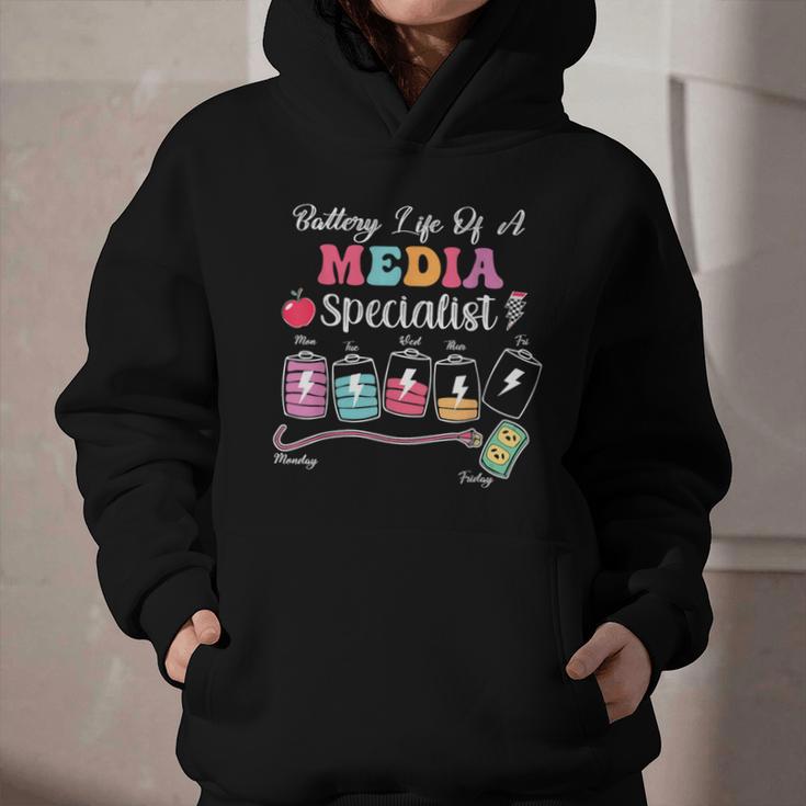 Battery Life Of A Media Specialist Back To School Graphic Youth Hoodie