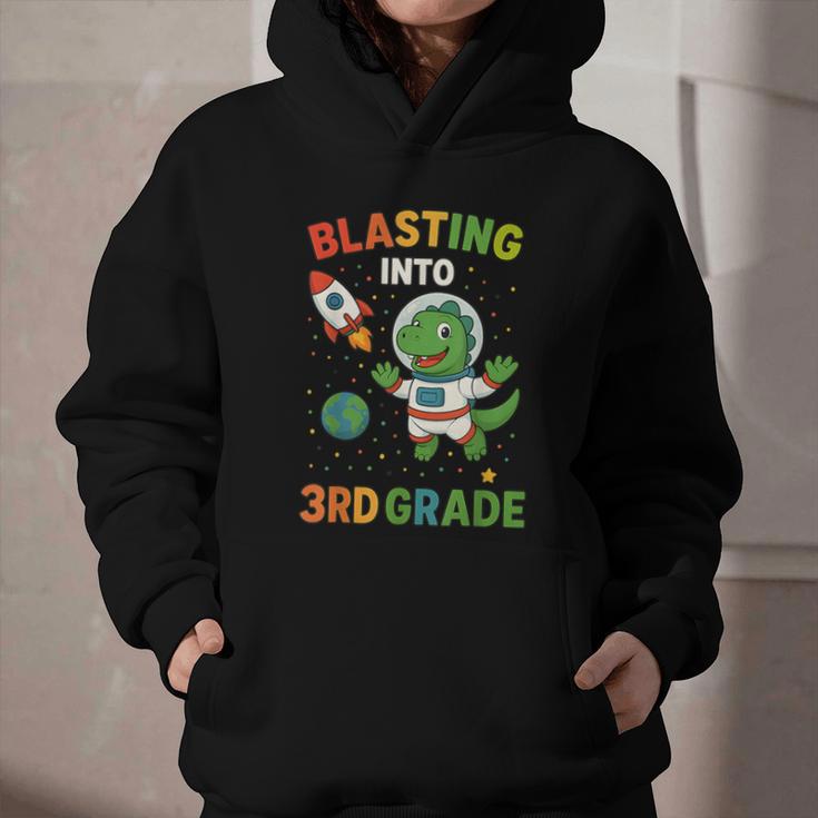 Blasting Into 3rd Grade Dinosaur Astronaut Back To School Graphic Youth Hoodie