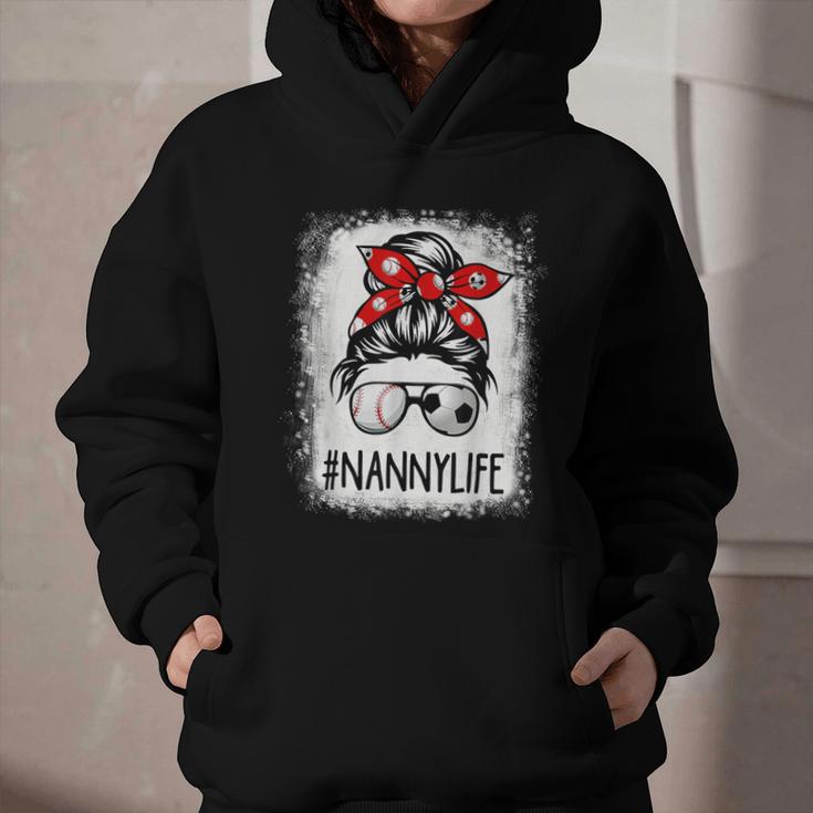 Bleached Nanny Life Soccer Messy Bun Baseball Game Day Graphic Youth Hoodie Bleached Nanny Life Soccer Messy Bun Baseball Game Day Graphic Youth Hoodie
