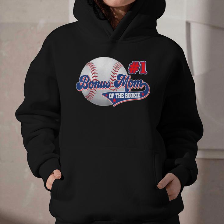 Bonus Mom Rookie Of Year 1st Birthday Baseball Theme Graphic Youth Hoodie