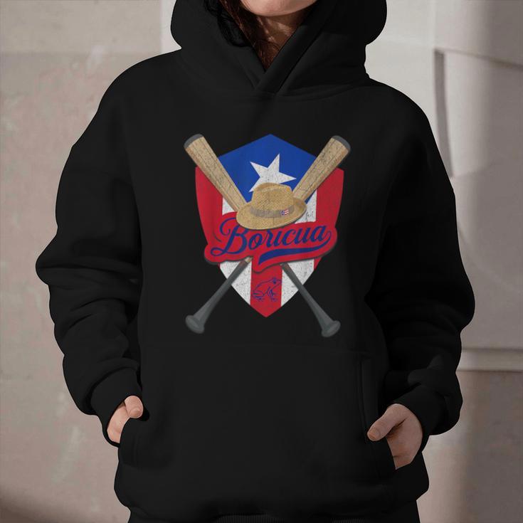 Boricua Puerto Rico Baseball Coqui Frog Pava Hat Fan Graphic Youth Hoodie