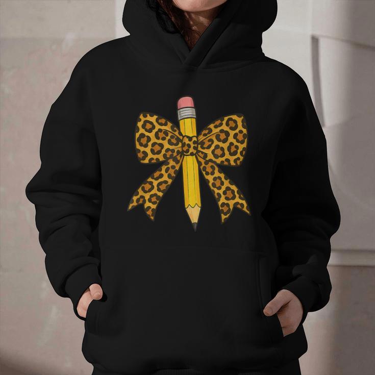 Bow Pencil Leopard First Day Of School Back To School Graphic Youth Hoodie Bow Pencil Leopard First Day Of School Back To School Graphic Youth Hoodie