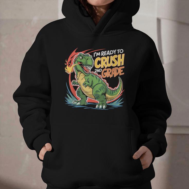 Boy Kid Ready To Crush 2nd Grade Dinosaur Back To School Graphic Youth Hoodie Boy Kid Ready To Crush 2nd Grade Dinosaur Back To School Graphic Youth Hoodie