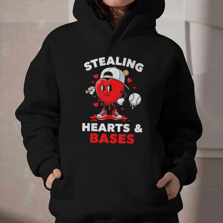 Boys Valentines Baseball Drip Icecream Stealing Hearts Kids Graphic Youth Hoodie