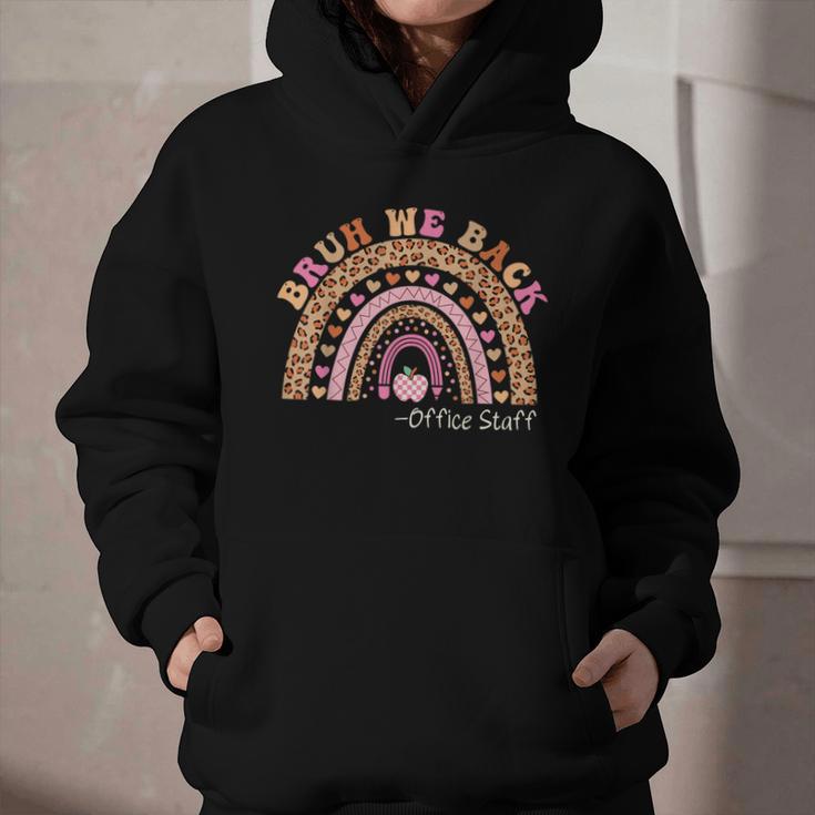 Bruh We Back To School Office Support Staff Leopard Rainbow Graphic Youth Hoodie Bruh We Back To School Office Support Staff Leopard Rainbow Graphic Youth Hoodie