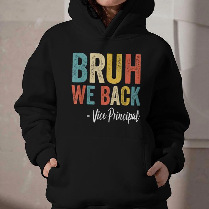 Bruh We Back Vice Principal Retro Vintage Back To School Graphic Youth Hoodie