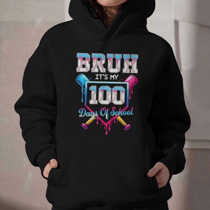Bruh It's My 100 Days Of School Baseball Ice Cream Drip Boys Graphic Youth Hoodie