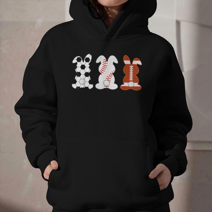 Bunny Football Baseball Sport Easter Day Graphic Youth Hoodie