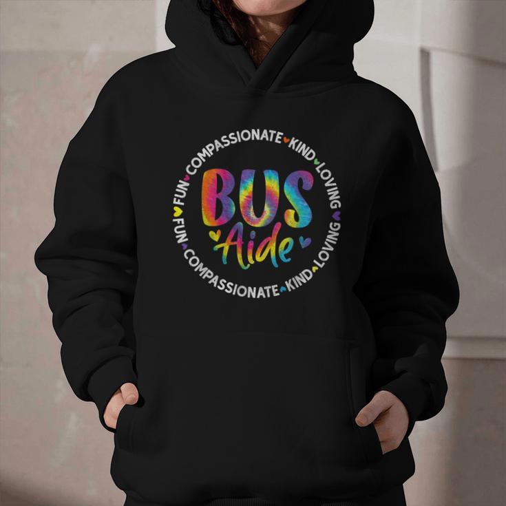 Bus Driver Aide Back To School Bus Driver Tie Dye Graphic Youth Hoodie