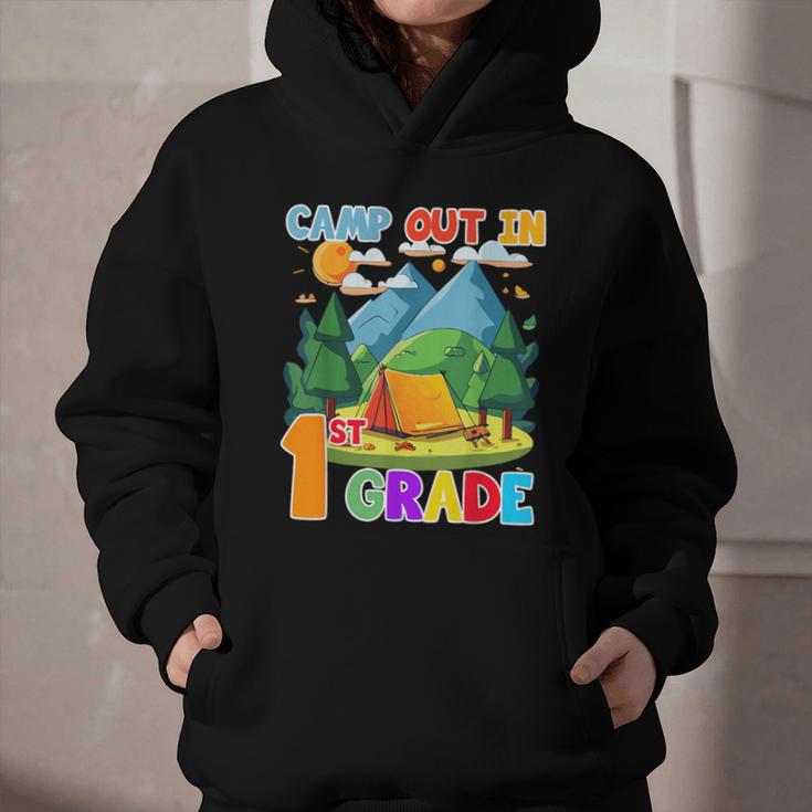 Camp Out In 1st Grade Back To School For Camping Lover Graphic Youth Hoodie Camp Out In 1st Grade Back To School For Camping Lover Graphic Youth Hoodie