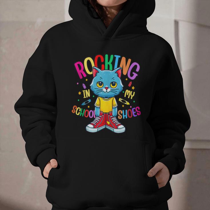 Cat Rocking I n My School Shoes Back To School Student Graphic Youth Hoodie Cat Rocking I n My School Shoes Back To School Student Graphic Youth Hoodie