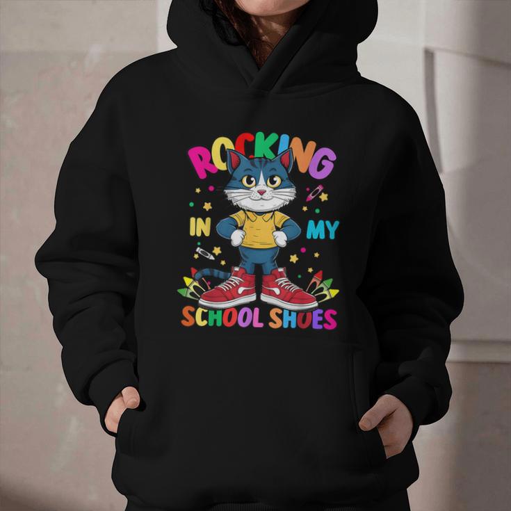 Cat Rocking In My School Shoes Back To School Kids Tee Graphic Youth Hoodie