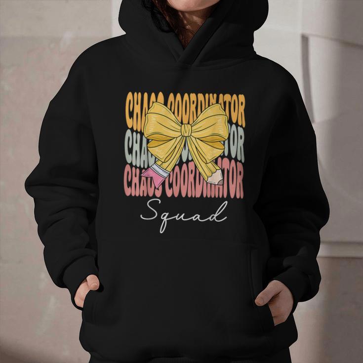 Chaos Coordinator Squad Groovy Coquette Bow Back To School Graphic Youth Hoodie Chaos Coordinator Squad Groovy Coquette Bow Back To School Graphic Youth Hoodie