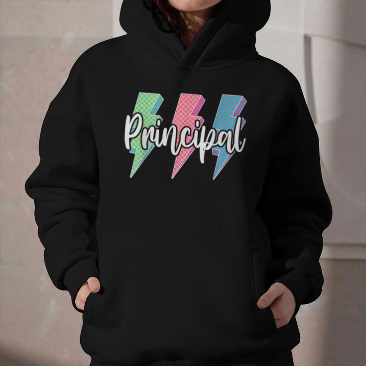 Checkered Principal Lightning Bolt Back To School Graphic Youth Hoodie Checkered Principal Lightning Bolt Back To School Graphic Youth Hoodie