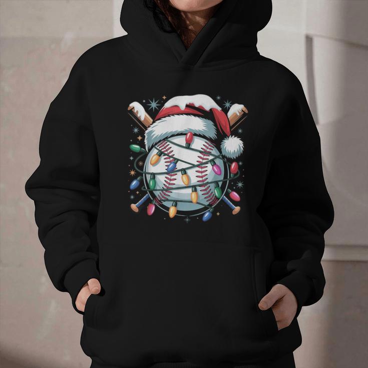 Christmas Baseball Boy Youth Kid Men Santa Hat Xmas Baseball Graphic Youth Hoodie