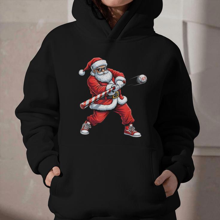 Christmas Baseball Player Santa Xmas Boys Men Toddler Graphic Youth Hoodie