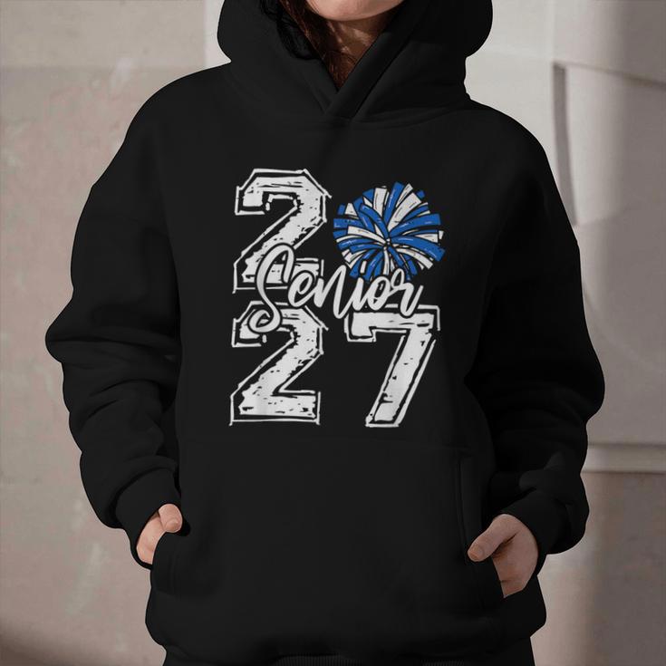Class Of 2027 Cheer Blue Senior 2027 Back To School Graphic Youth Hoodie Class Of 2027 Cheer Blue Senior 2027 Back To School Graphic Youth Hoodie