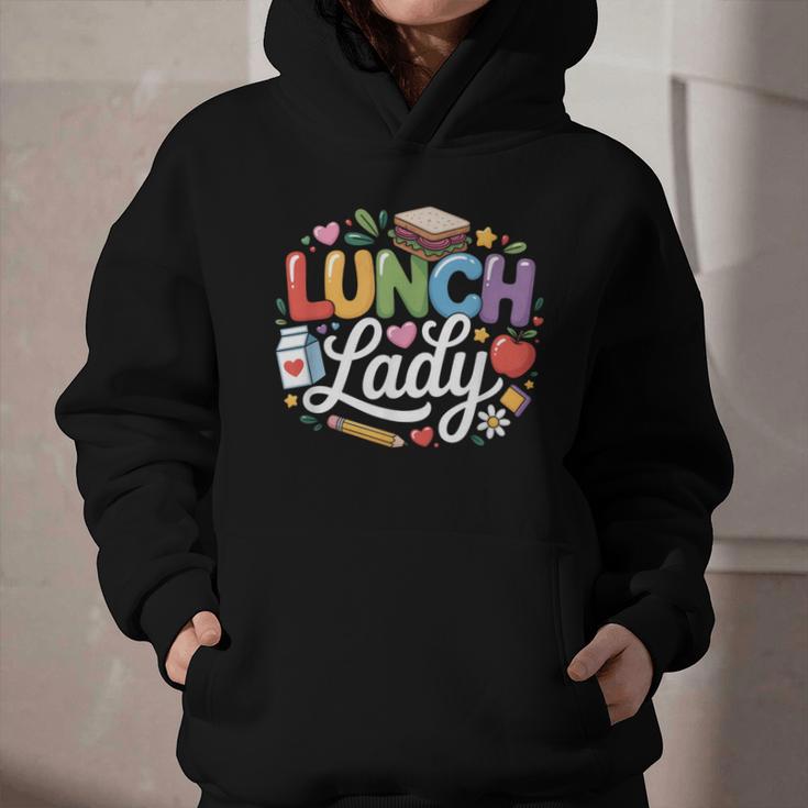 Colorful Lunch Lady Appreciation Retro Back To School Graphic Youth Hoodie Colorful Lunch Lady Appreciation Retro Back To School Graphic Youth Hoodie