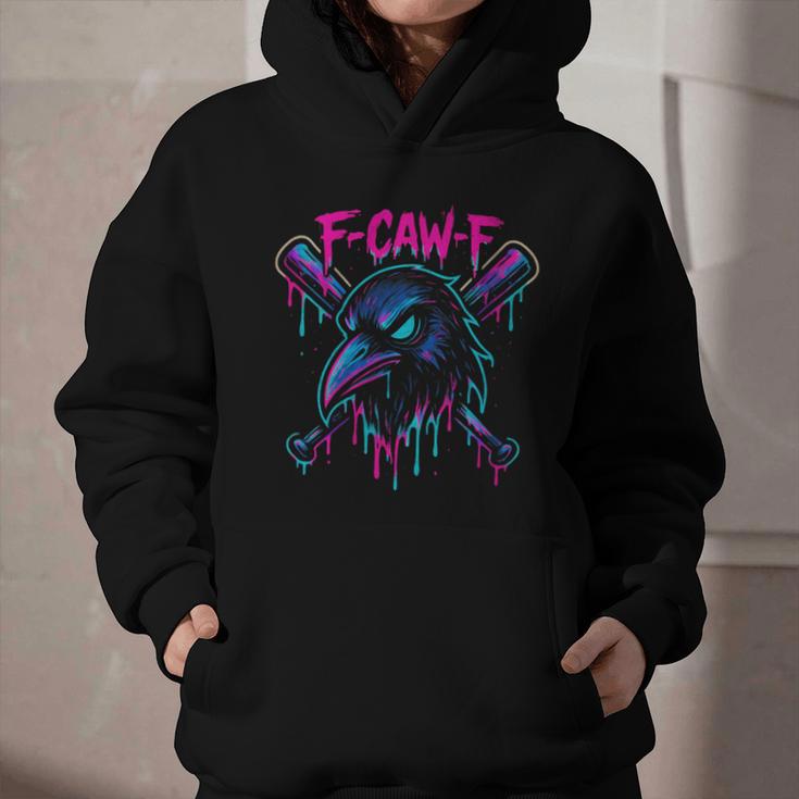 Cool Baseball F Caw F Crow Fcawf Raven Fawk Off Bird Graphic Youth Hoodie