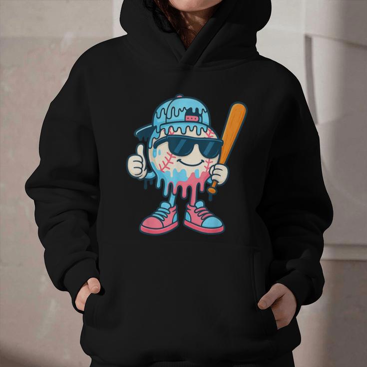 Cool Ice Cream Drip Baseball Drip For Boys Sports Kids Graphic Youth Hoodie