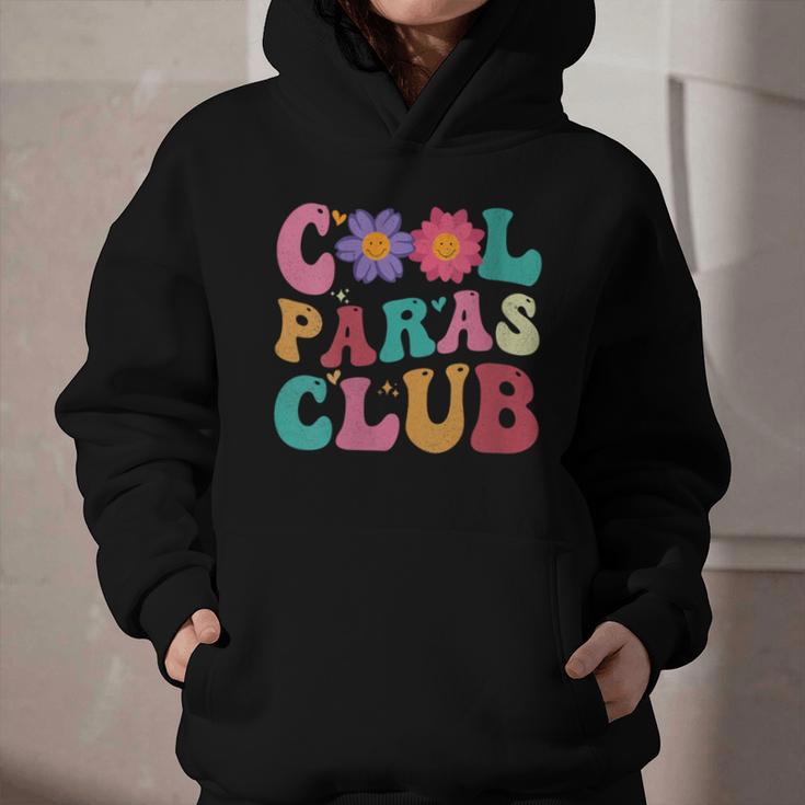 Cool Paras Club Paraprofessional Groovy Back To School Graphic Youth Hoodie Cool Paras Club Paraprofessional Groovy Back To School Graphic Youth Hoodie